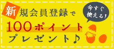 新規会員登録で今すぐ使える100ポイントプレゼント